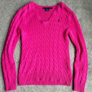pink polo sweater